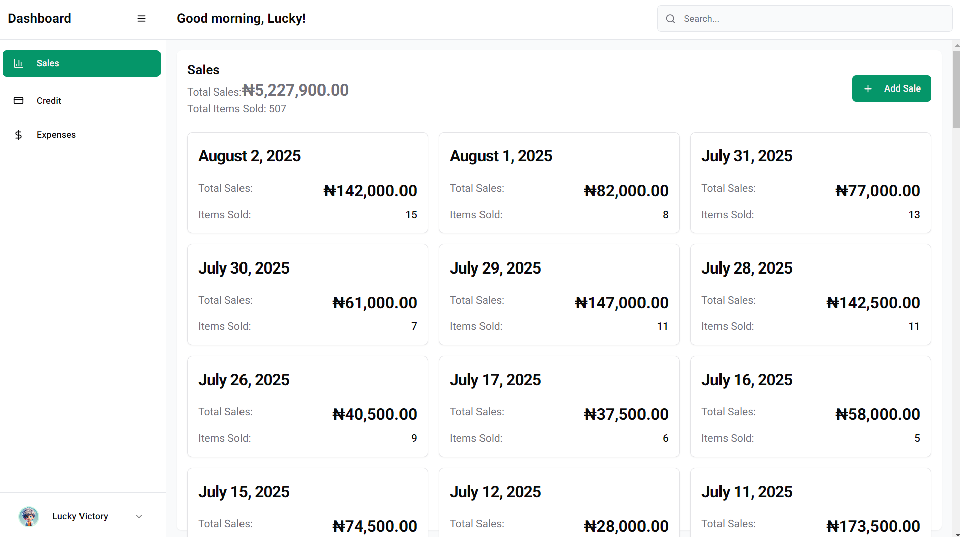 Biz Manager Dashboard